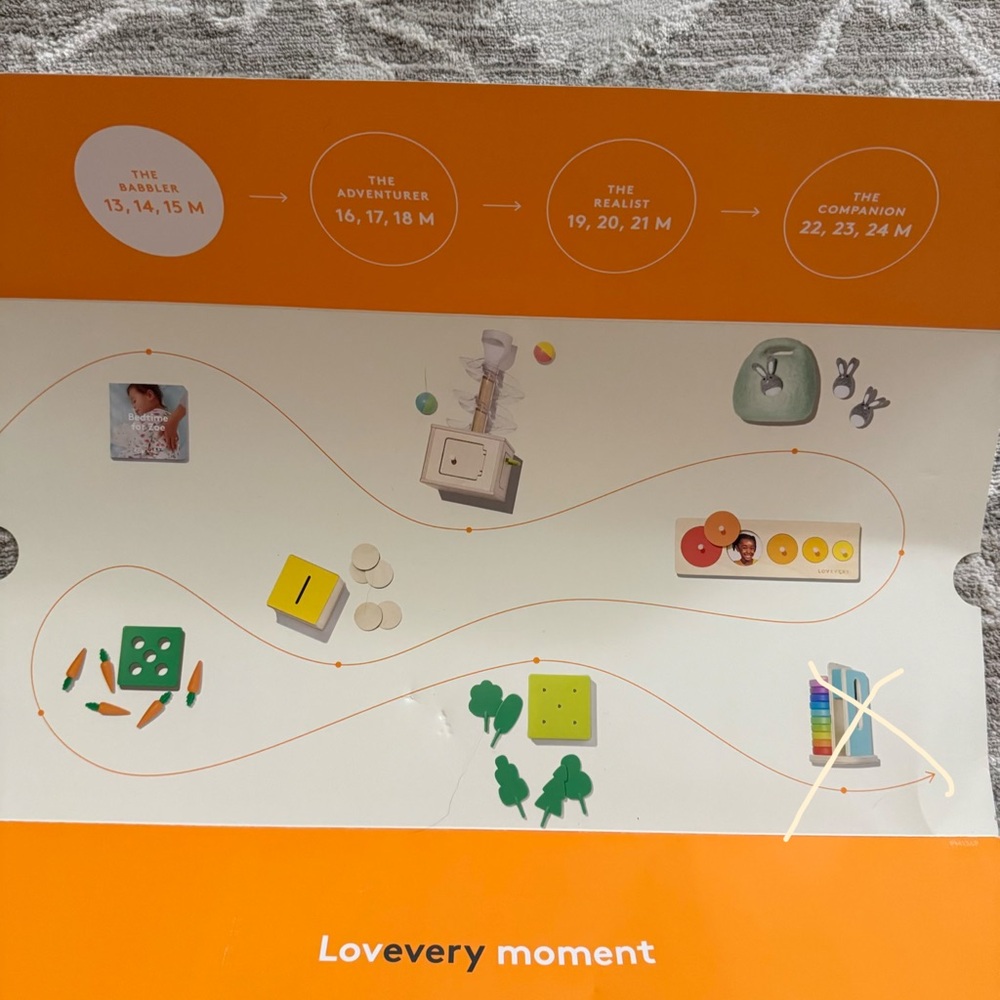 Lovevery Kids Toy Activity Set - Orange & Green